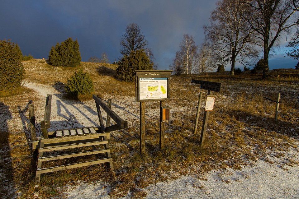 Vånsjöåsens naturreservat - november 2016 ingang till reservat