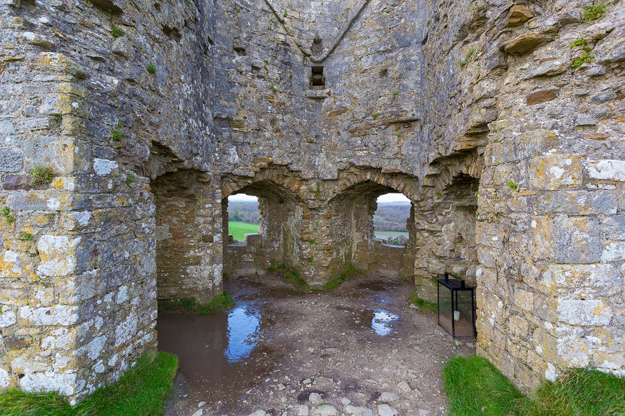Corfe Castle - december 2015 thick walls windows