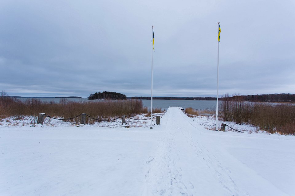 Mälsåkers slott Selaön - februari 2018 bryggan malaren
