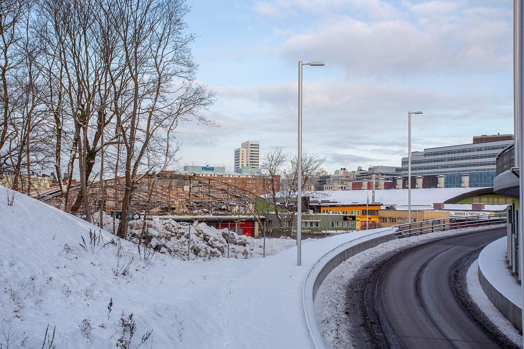 Hornsbergsdepån Stockholm - januari 2019 kurva