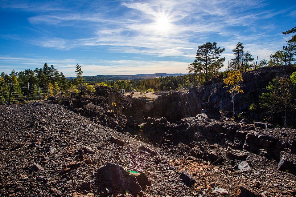 Stollbergets gruva - oktober 2016 solen lyser stollberget