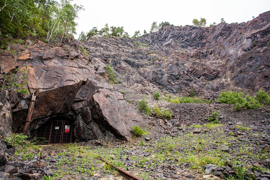 Tabergs gruva Småland - augusti 2018 gruvingang