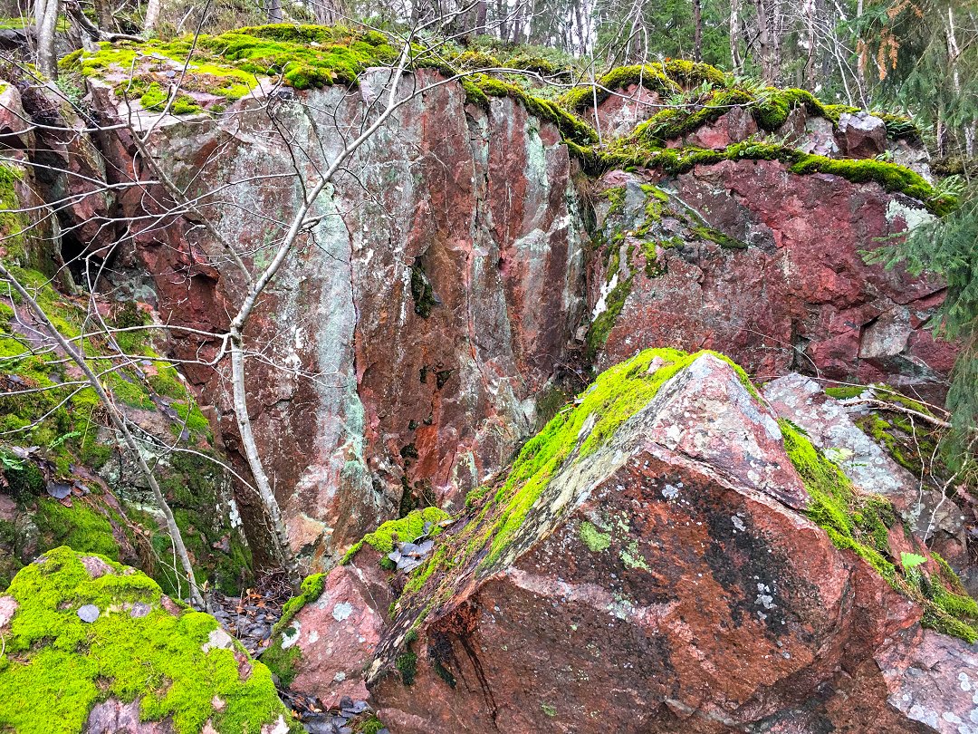 Tegelhagsskogens naturreservat, Silverdal - november 2020 granit