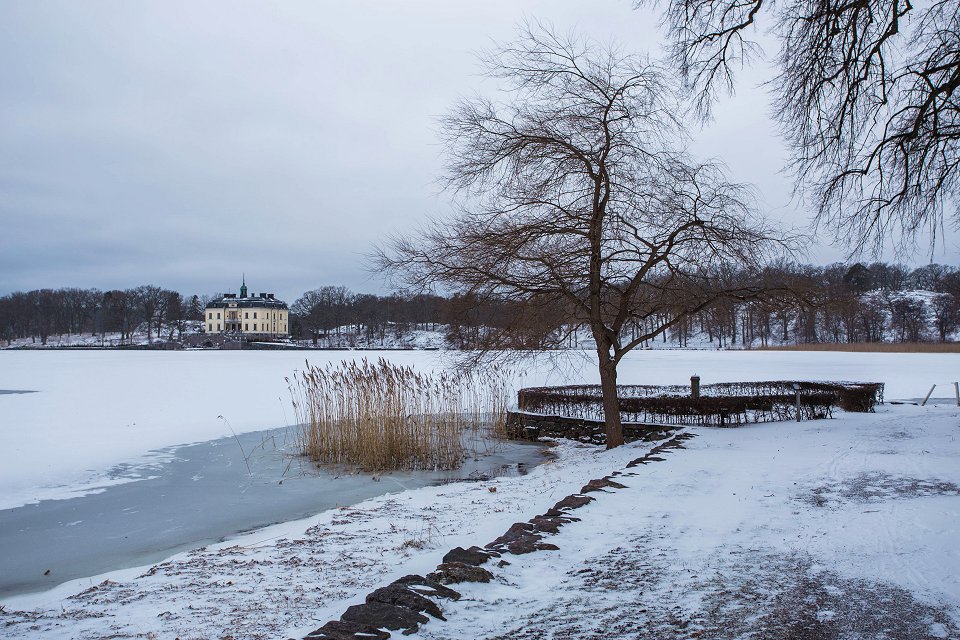 Gripsholms slott Mariefred - februari 2018 litet slott i fjarran
