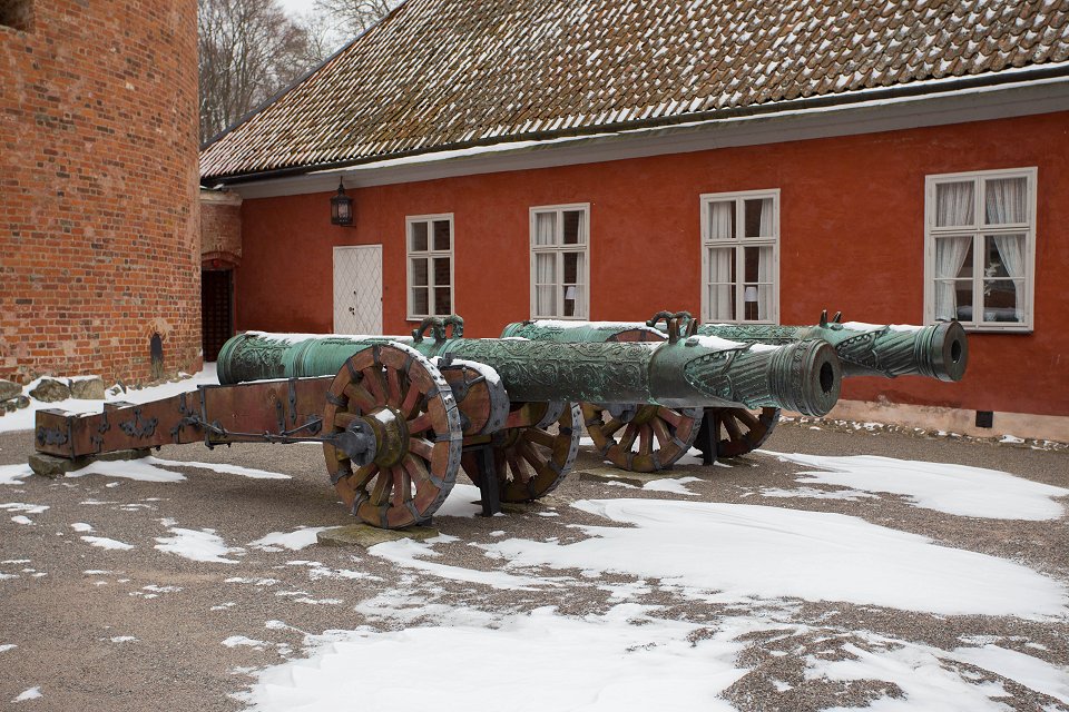 Gripsholms slott Mariefred - februari 2018 two guns