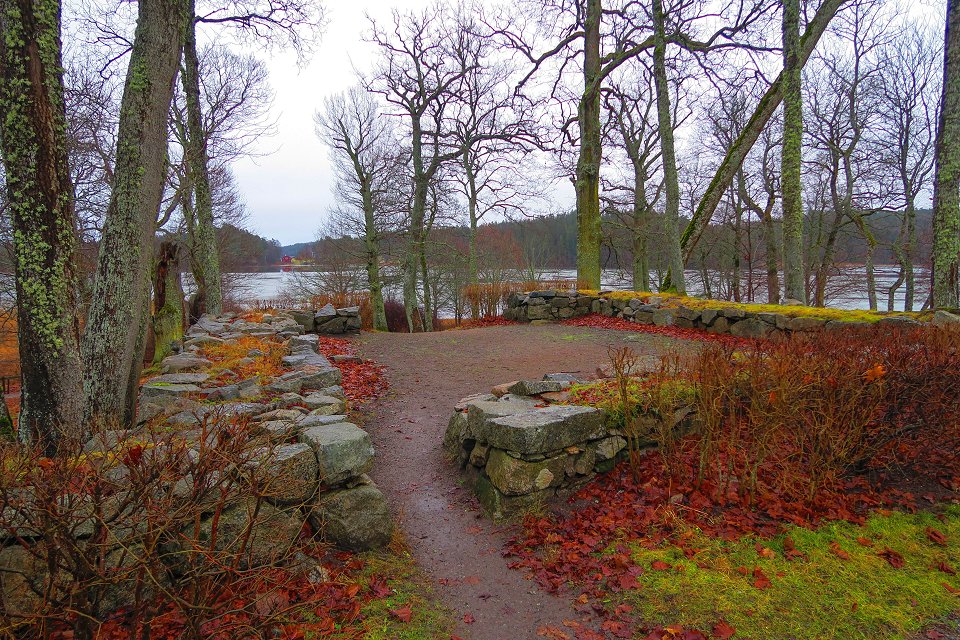 Rosersbergs slott - januari 2018 gammal sten grund