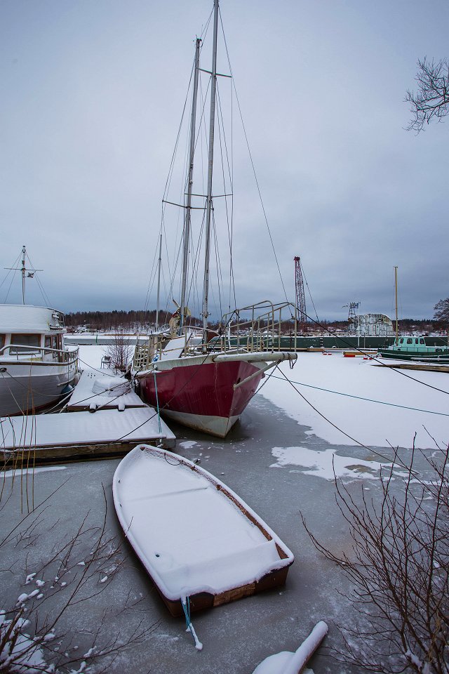 Stallarholmen Silo - februari 2018 baten i isen