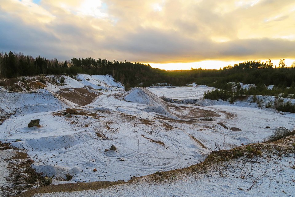 Enköping grustäkt - december 2017 sno och sand